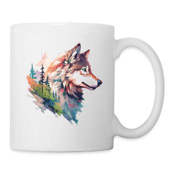 Wolf Wolf’s Head Nature Wilderness Adventure Art forestier - Mug blanc - blanc - Droite