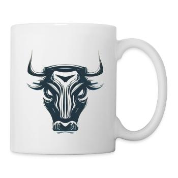 STYLIZED EDGY BULL - Mug - white - Right