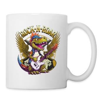 Dino Guitare Electrique Guitariste Dinosaur Music Band - Mug blanc - blanc - Droite