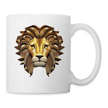 Masque de Lion en Or - Mug blanc - blanc - Droite