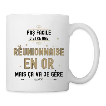 Cette Réunionnaise En Or Elle Gère - Mug blanc - blanc - Droite