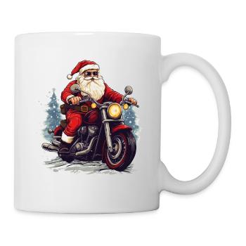 Santa Claus Motorcycle Sunglasses Christmas - Mug - white - Right