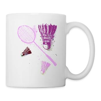 badminton, badminton, graffiti, peinture, rose - Mug blanc - blanc - Droite