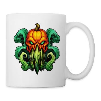 Cthulhu meets pumpkin - Mug - white - Right