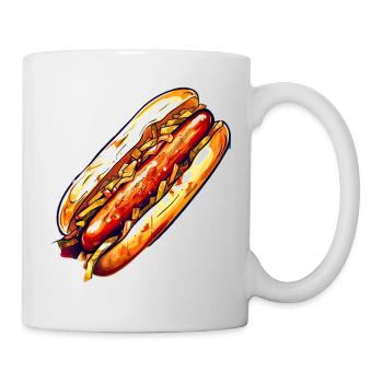 Hot Dog Würstchen Wurst für für Hot Dog - Tasse - Weiß - Rechts