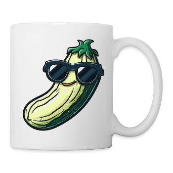 Cucumber with sunglasses - Mug - white - Right