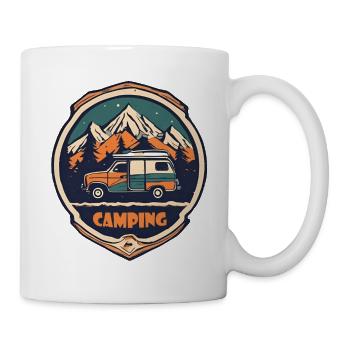Camping / Wohnmobil / Wohnwagen / Outdoor / Wald - Tasse - Weiß - Rechts