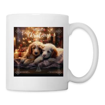 Merry Christmas Welpen - Tasse - Weiß - Rechts