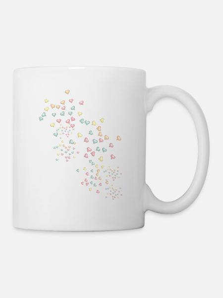 Des cœurs, des cœurs, des cœurs colorés - Mug blanc - blanc