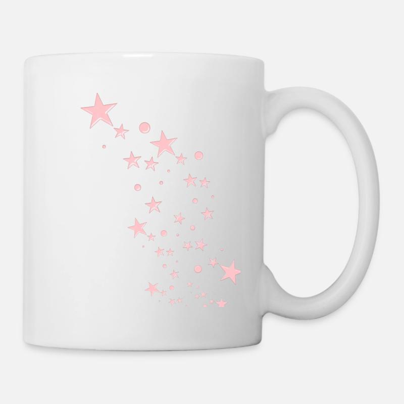 Étoiles, étoile, étoiles roses, rose - Mug blanc - blanc