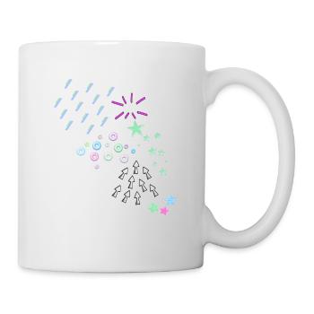 Motif, abstrait, rétro, vintage, années 90 - Mug blanc - blanc - Droite