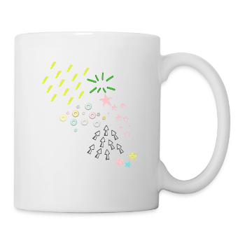 Motif, abstrait, rétro, vintage, années 90 - Mug blanc - blanc - Droite