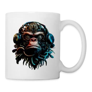 Monkey with headphones - Mug - white - Right
