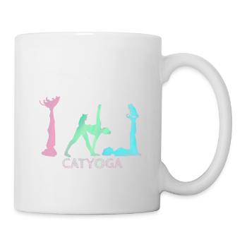 Catyoga, Yoga, Gymnastik, Katzen, Katze - Tasse - Weiß - Rechts