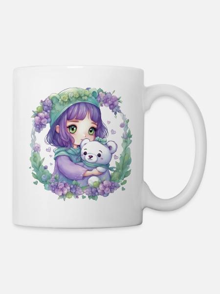 Fee mit Teddybär - Tasse - Weiß