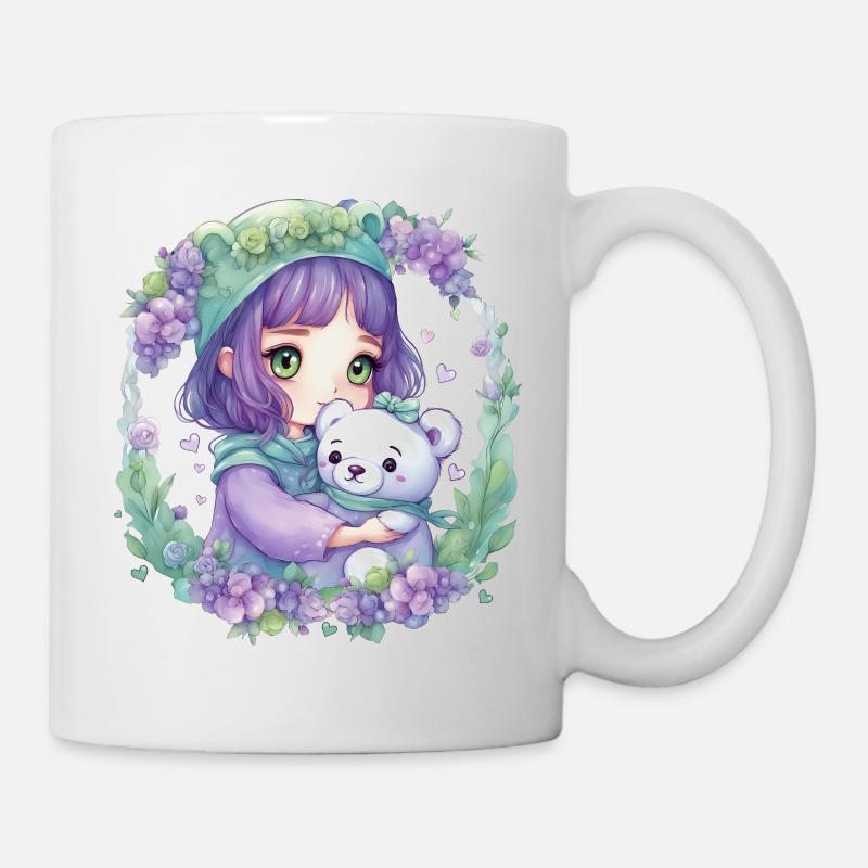 Fee mit Teddybär - Tasse - Weiß