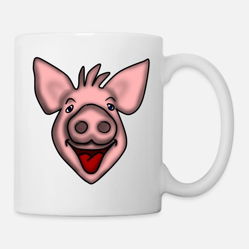 Porcelet souriant - Mug blanc - blanc