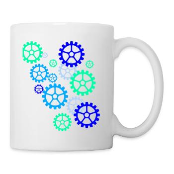 gear, gears, wheels, colorful - Mug - white - Right