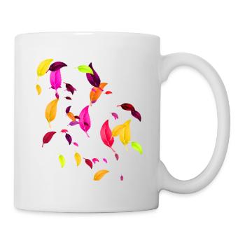 Herbst, herbstlaub,herbstblätter, Blätter - Tasse - Weiß - Rechts