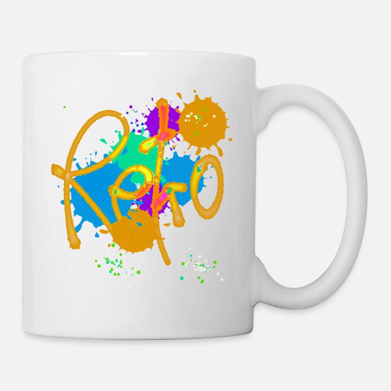 Retro,typo,neon,splash, bunt - Tasse - Weiß
