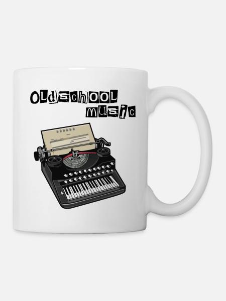 Keyboard // Klavier // Oldschool Music - Tasse - Weiß