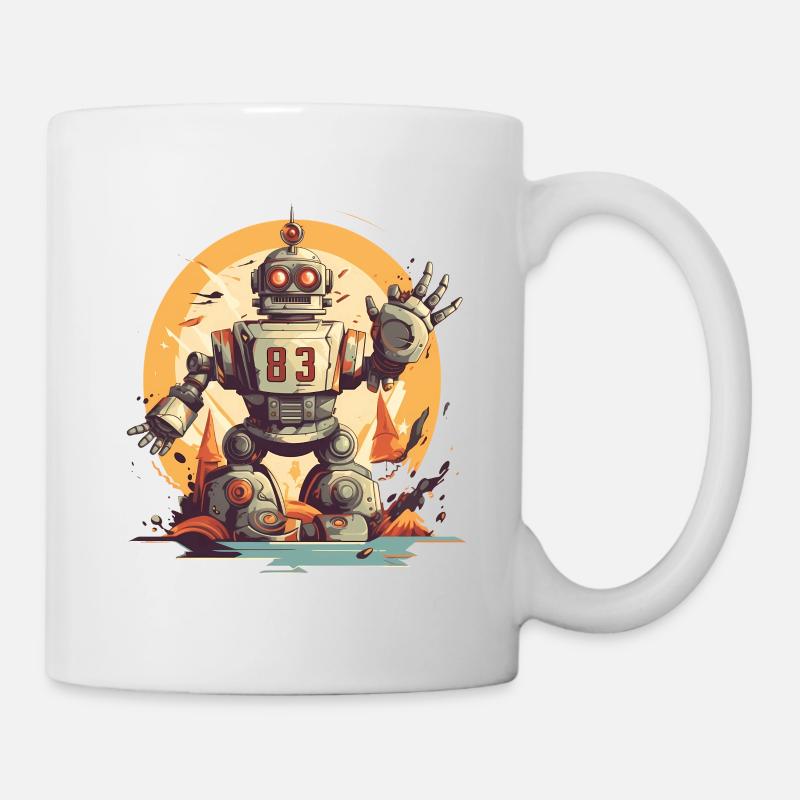 Vintage-Roboter - Tasse - Weiß
