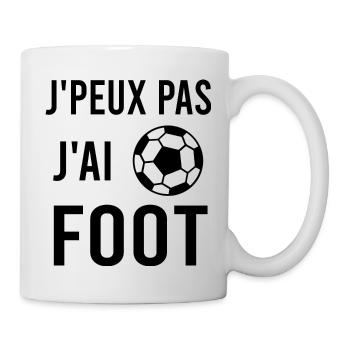 J'peux pas j ai foot - Mug blanc - blanc - Droite