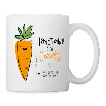 Tee-shirt original, "fonctionne à la carotte" - Mug blanc - blanc - Droite