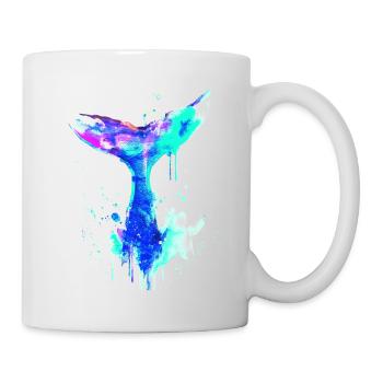 aileron de baleine, aileron, baleine, baleine, graffiti - Mug blanc - blanc - Droite