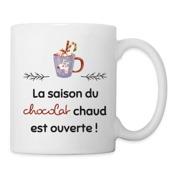 La saison du chocolat chaud est ouverte | Cadeau - Mug blanc - blanc - Droite