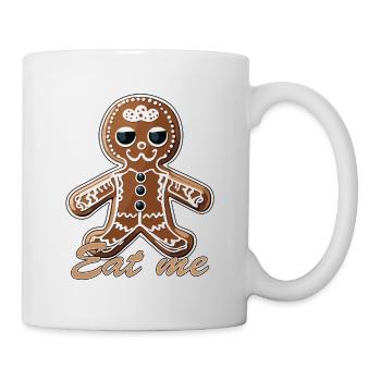 Lebkuchenmann / Weihnachten / Weihnachtsmann - Tasse - Weiß - Rechts