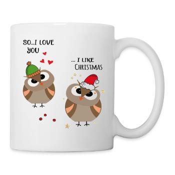 Hiboux de Noël - Mug blanc - blanc - Droite