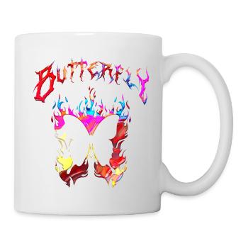 Butterfly insect butterfly nature summer colorful art - Mug - white - Right