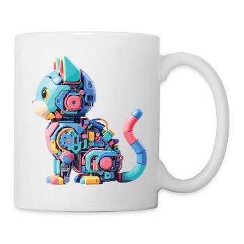 Chat Robot Abstrait Coloré - Mug blanc - blanc - Droite