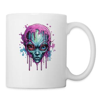 Bunter Alienschädel - Tasse - Weiß - Rechts