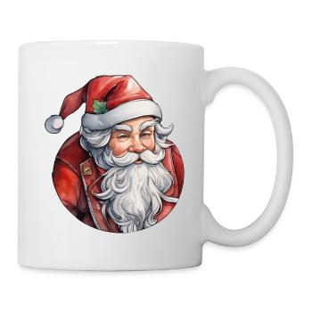 Weihnachtsmann - Traditionell und Aquarell - Tasse - Weiß - Rechts