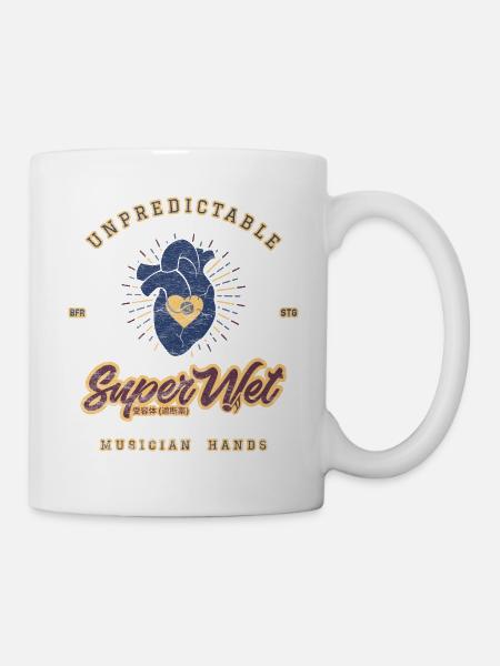Superwet hand NEW Plum orange BB heart weathered - Mug - white