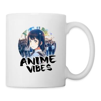 Niedliches Anime-Mädchen bei Nacht in Tokio 2 - Anime-Shirt - Tasse - Weiß - Rechts