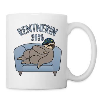Rentnerin 2026 - Faultier Couch - Tasse - Weiß - Rechts