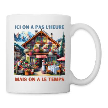 La retraite :ici on a pas l'heure mais on le temps - Mug blanc - blanc - Droite