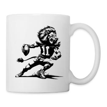 Lion playing American football - Mug - white - Right