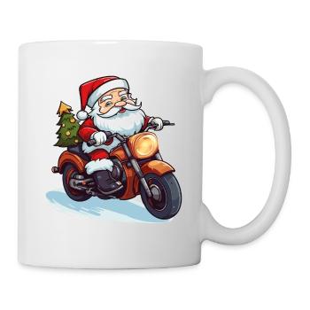 Santa Claus Motorcycle Sunglasses Christmas - Mug - white - Right