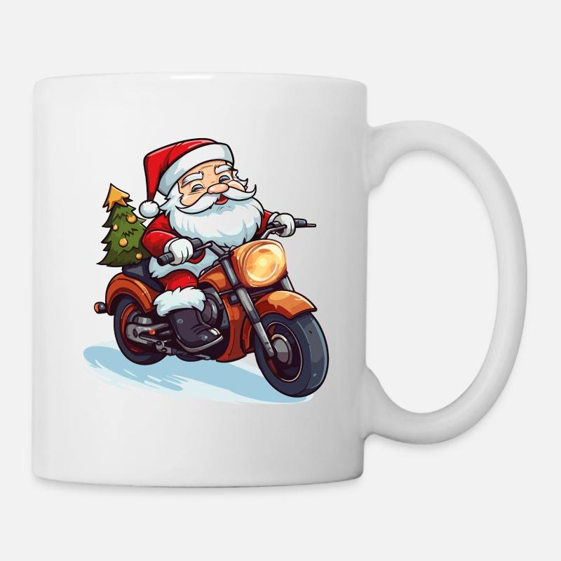 Père Noël Lunettes de soleil moto Noël - Mug blanc - blanc