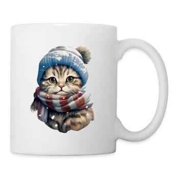 Chat en hiver - Mug blanc - blanc - Droite