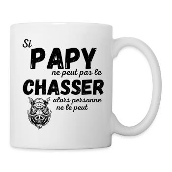 Aller à la chasse avec Papy - Mug blanc - blanc - Droite