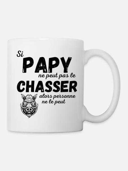 Aller à la chasse avec Papy - Mug blanc - blanc