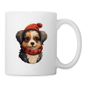 Süsser Welpe im Winter - Tasse - Weiß - Rechts