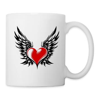 I ♥️ U | Heart with Wings | Sacred Heart of Jesus - Mug - white - Right