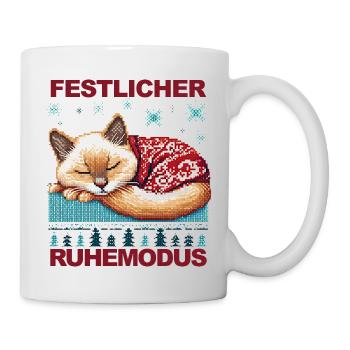 Ugly Christmas schlafende Katze - Tasse - Weiß - Rechts