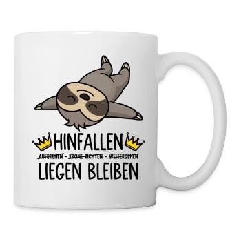 Hinfallen Liegen Bleiben - Faultier - Tasse - Weiß - Rechts